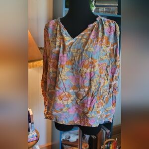 70s Inspired Size M 3/4 Sleeve Blouse